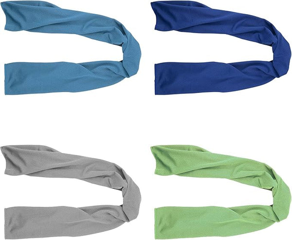 4 Pack Cooling Towels (40"x12"), Microfiber Ice Towels for Sports & Gym
